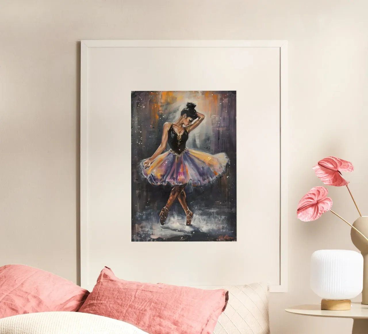 Tänzelndes Mädchen Ölgemälde Poster von Artful Muse