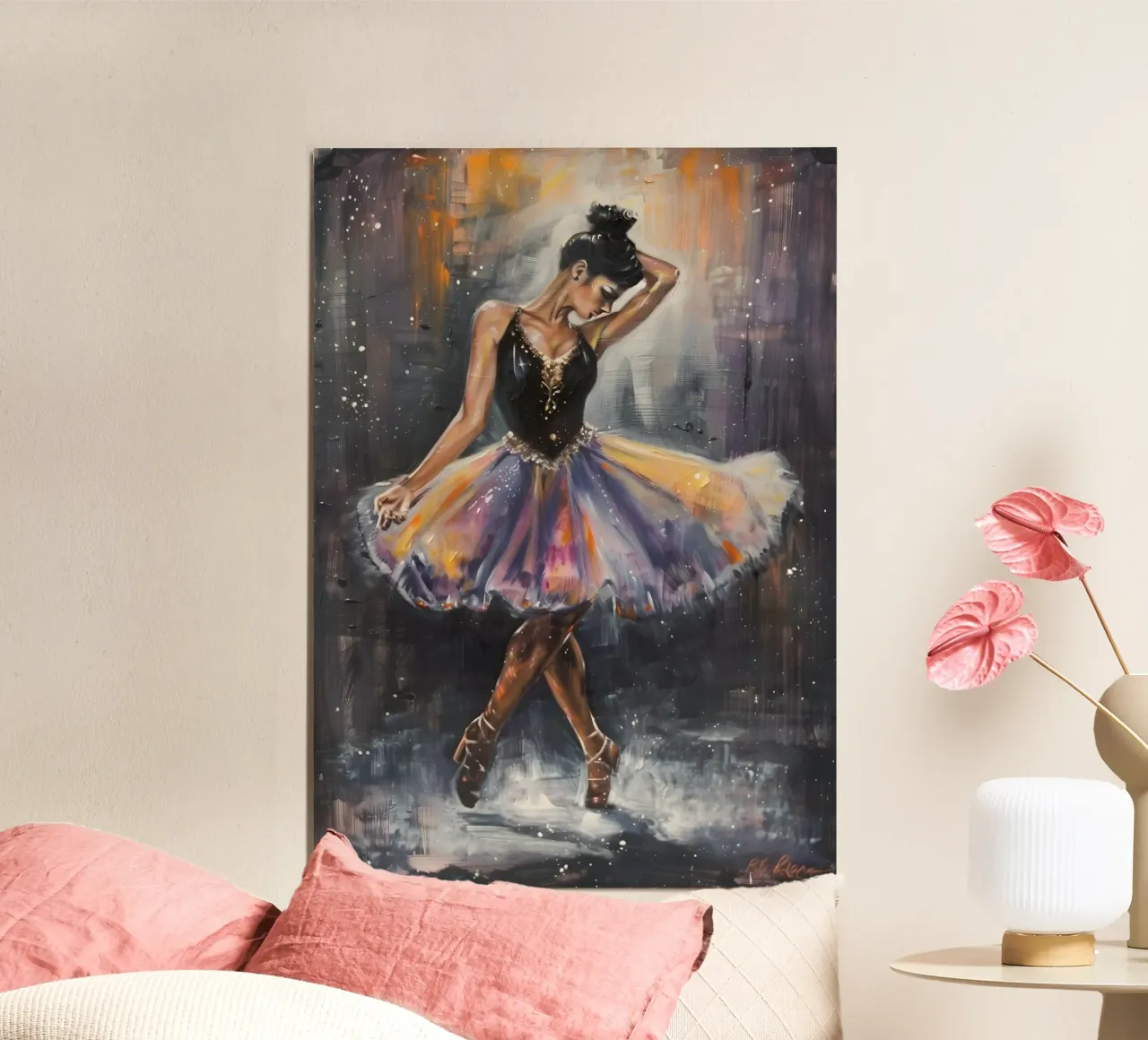 Tänzelndes Mädchen Ölgemälde Poster von Artful Muse