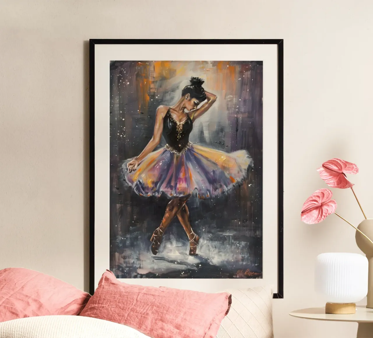 Tänzelndes Mädchen Ölgemälde Poster von Artful Muse