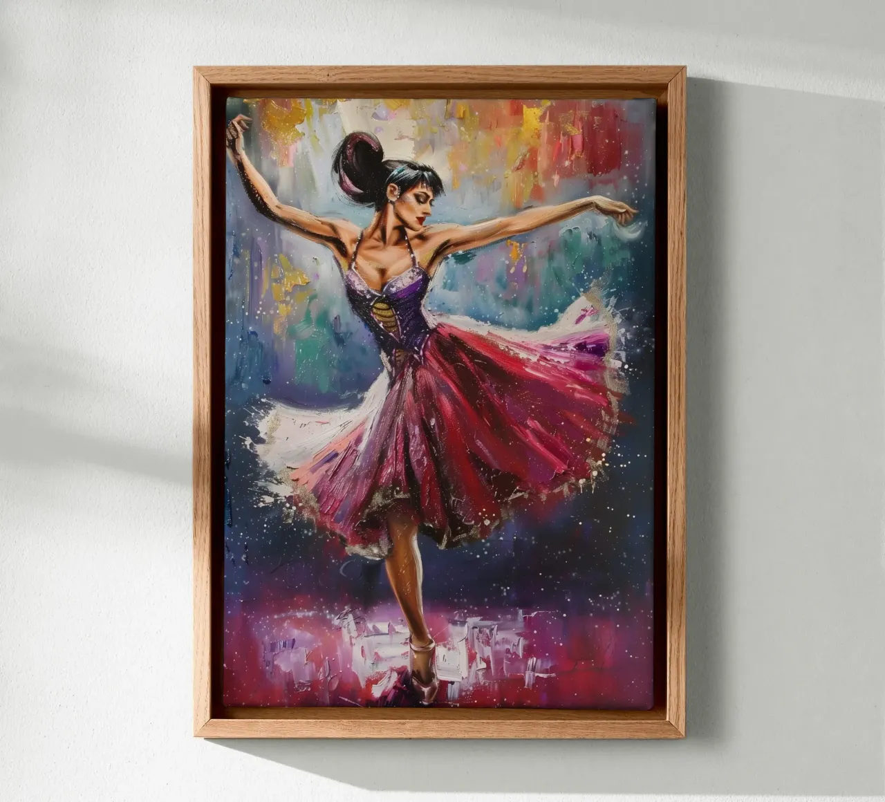 Peinture à l'huile d'une jeune fille dansante toile avec Caisse américaine de Artful Muse