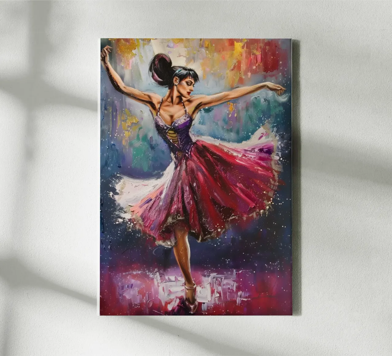 Peinture à l'huile d'une jeune fille dansante toile avec Caisse américaine de Artful Muse
