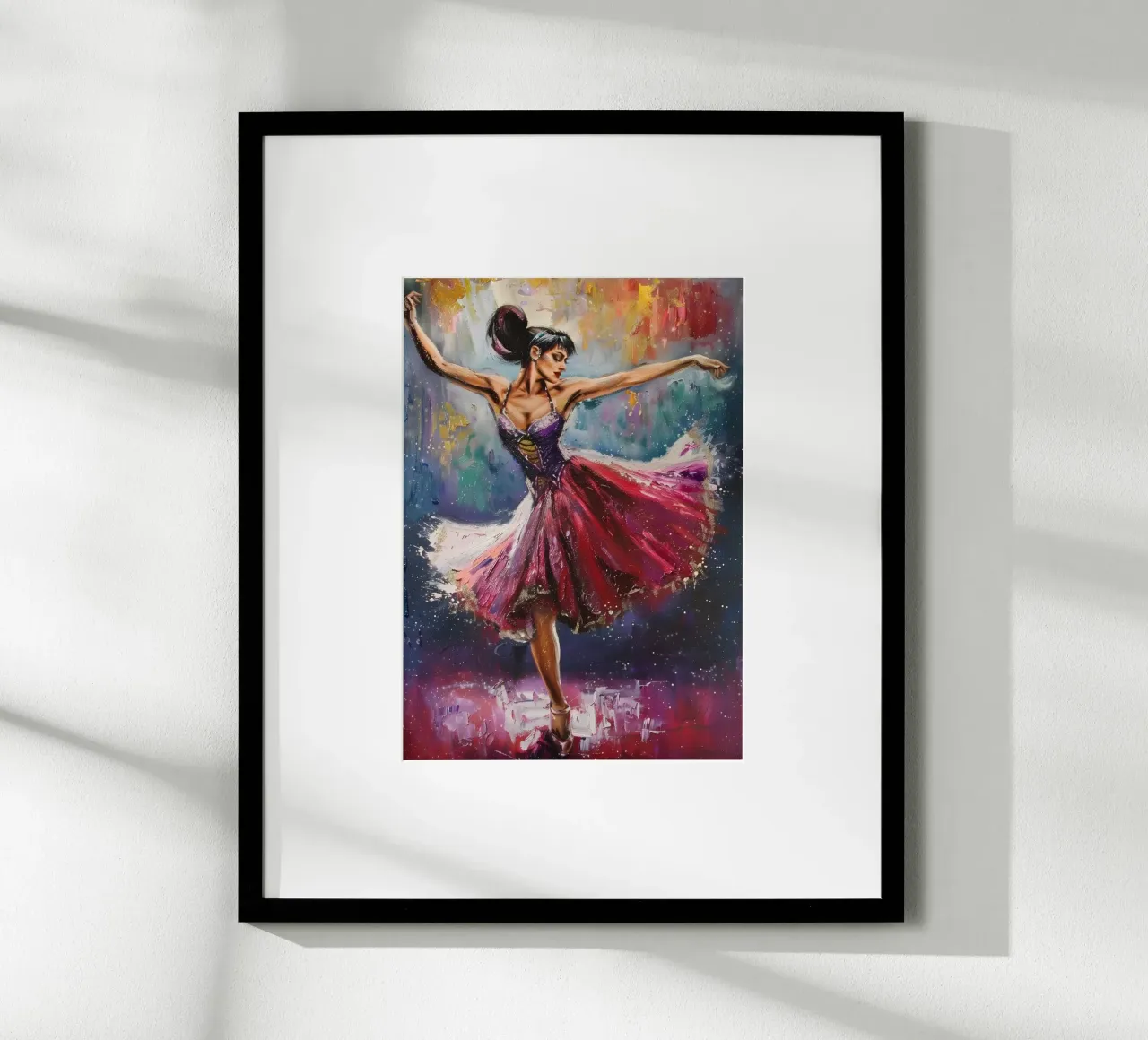 Peinture à l'huile d'une jeune fille dansante poster de Artful Muse