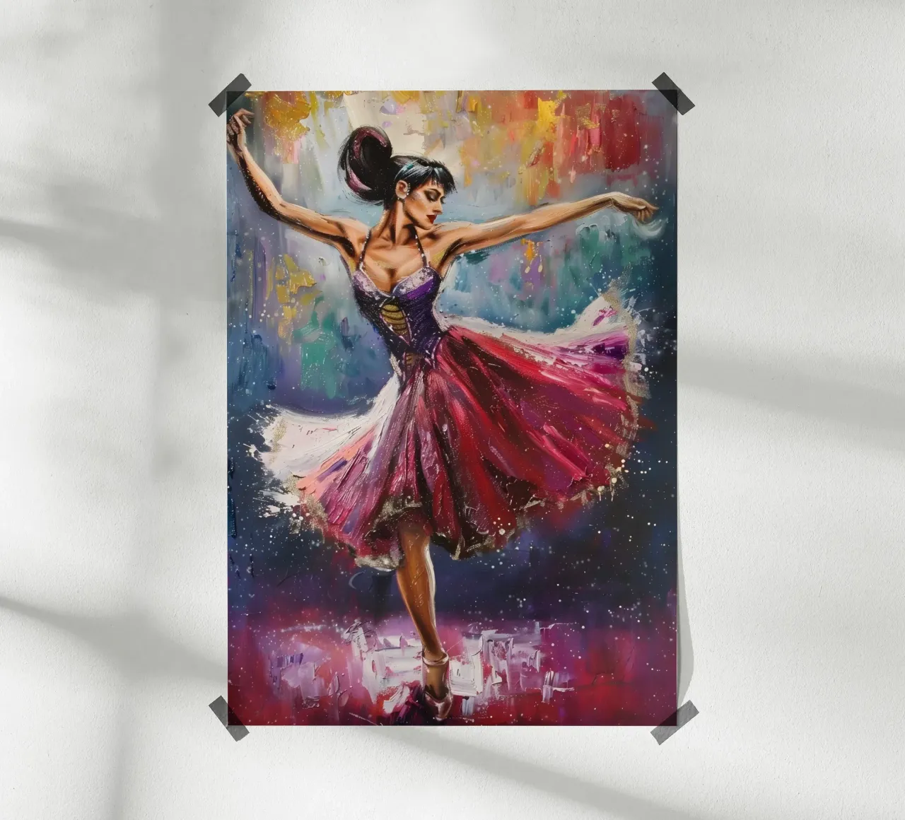 Peinture à l'huile d'une jeune fille dansante poster de Artful Muse