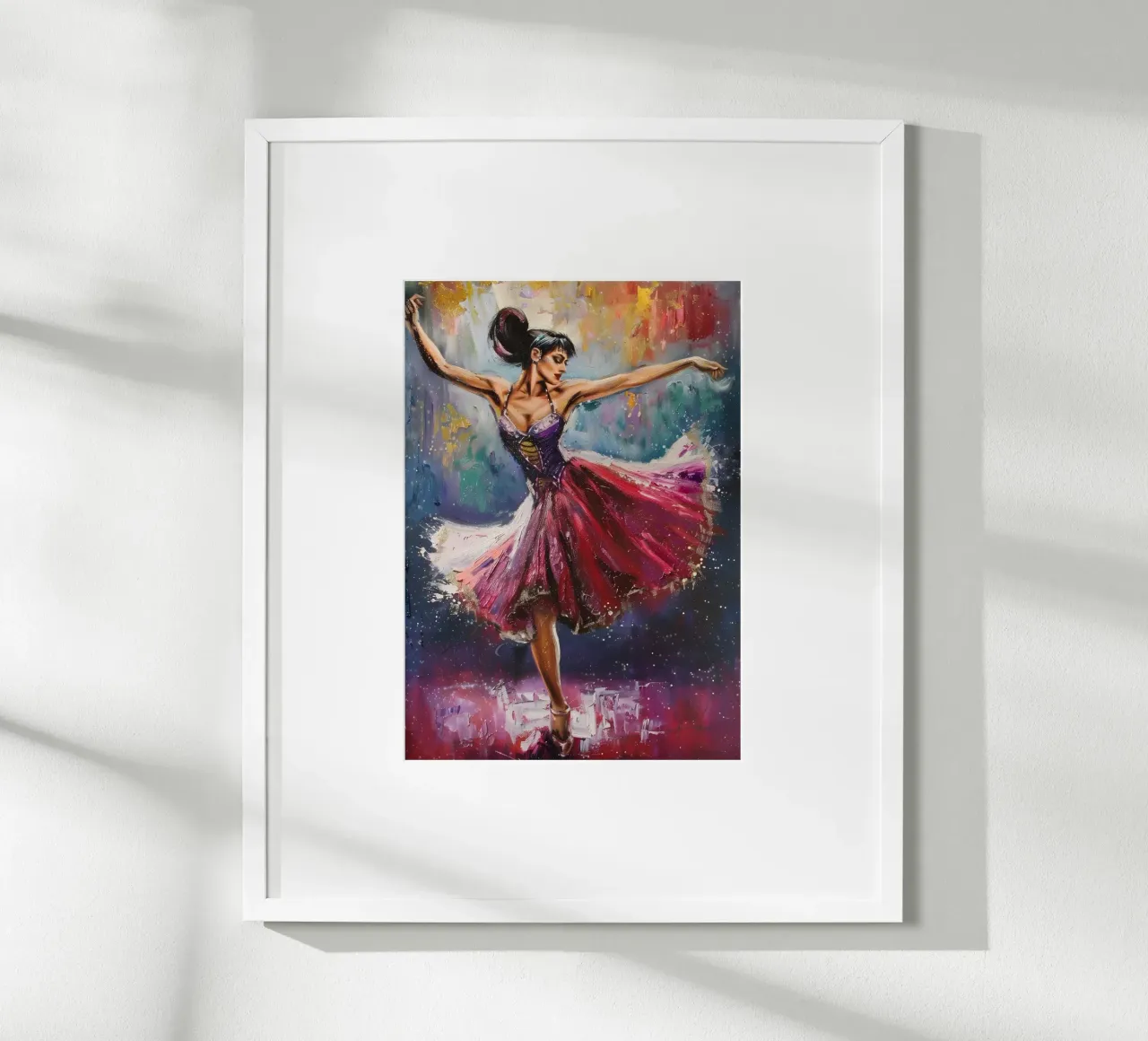 Peinture à l'huile d'une jeune fille dansante poster de Artful Muse