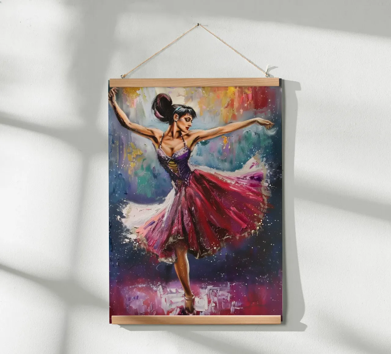 Peinture à l'huile d'une jeune fille dansante poster de Artful Muse