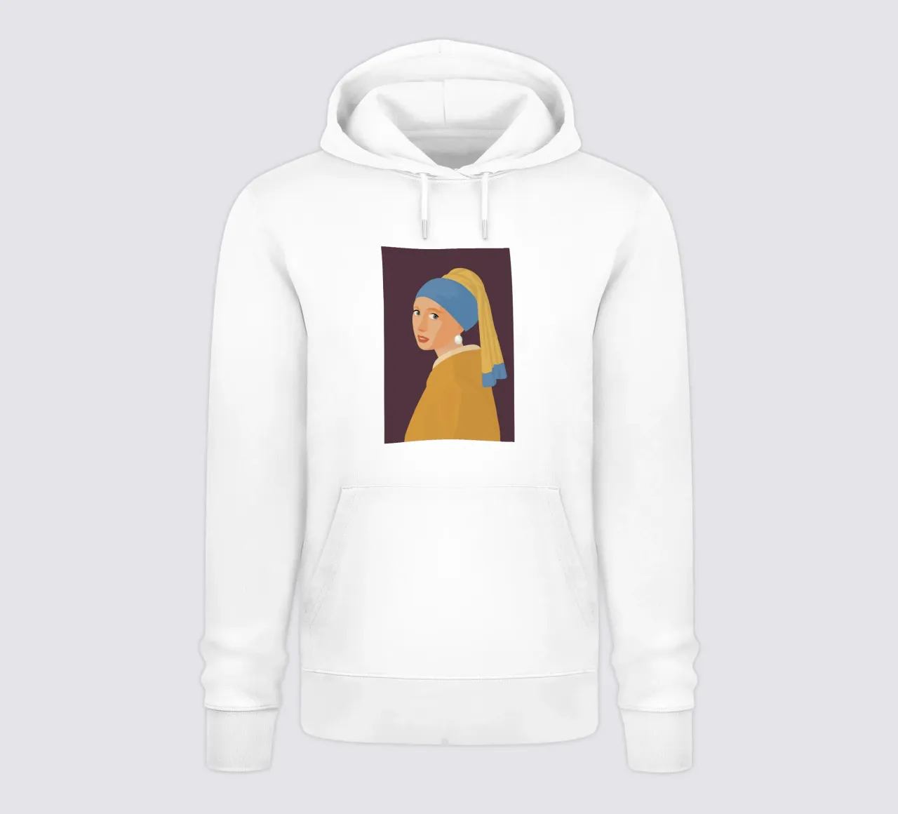 Minimal Girl with Pearl Earring felpa con cappuccio da pierosvisuals