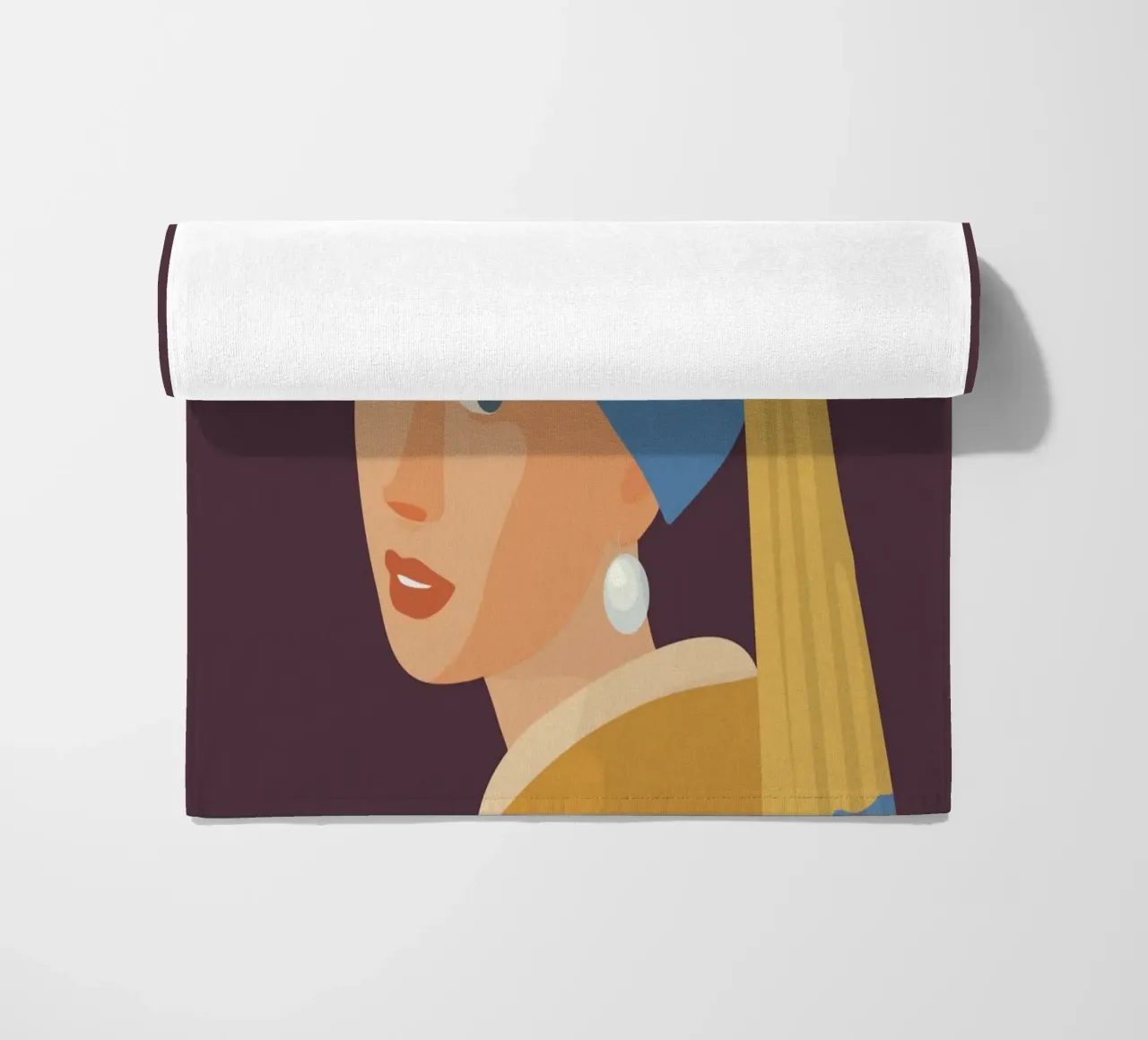 Minimal Girl with Pearl Earring serviette de plage de pierosvisuals