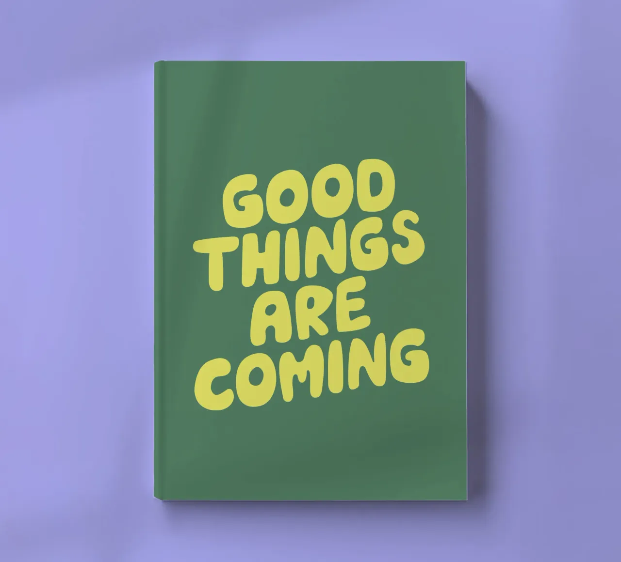 Good Things Are Coming Typography Print in Green and Yellow notebook by THE MOTIVATED TYPE