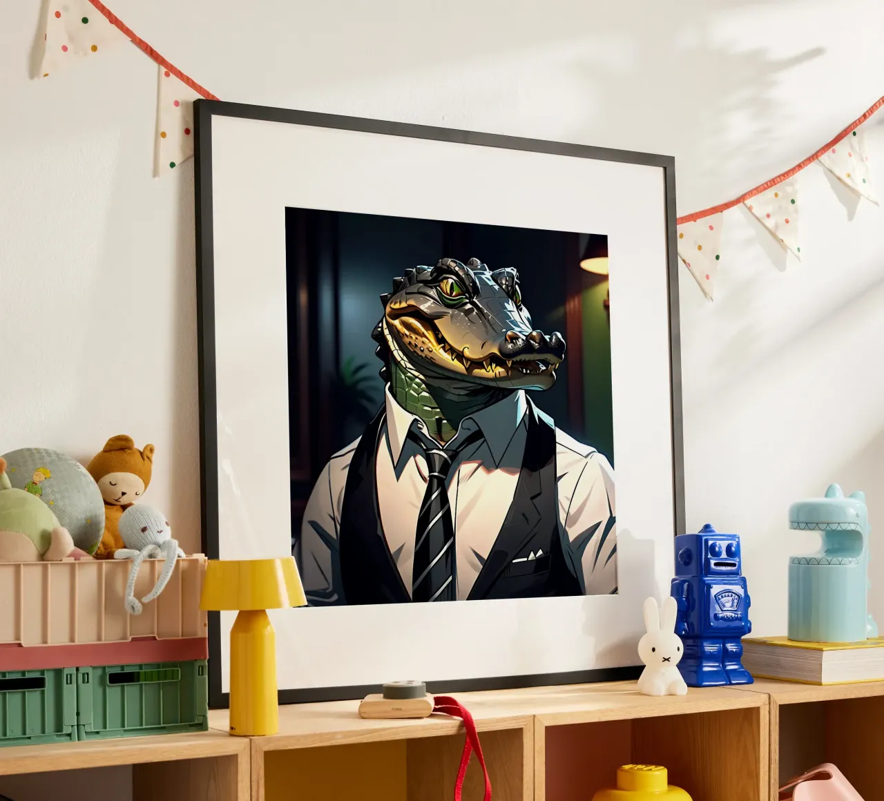 Stile_coccodrillo_C_1 poster con telaio in plastica da Tierisch bunt by LK