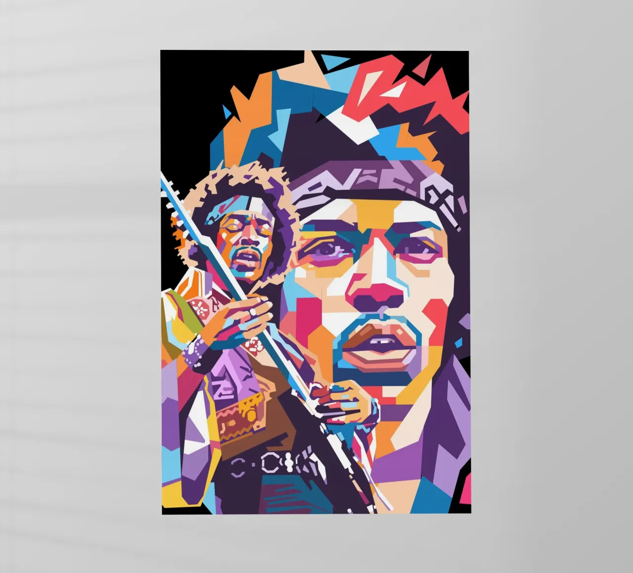 Stile artistico di Jimi Hendrix WPAP pellicola backlit da Hantamrata