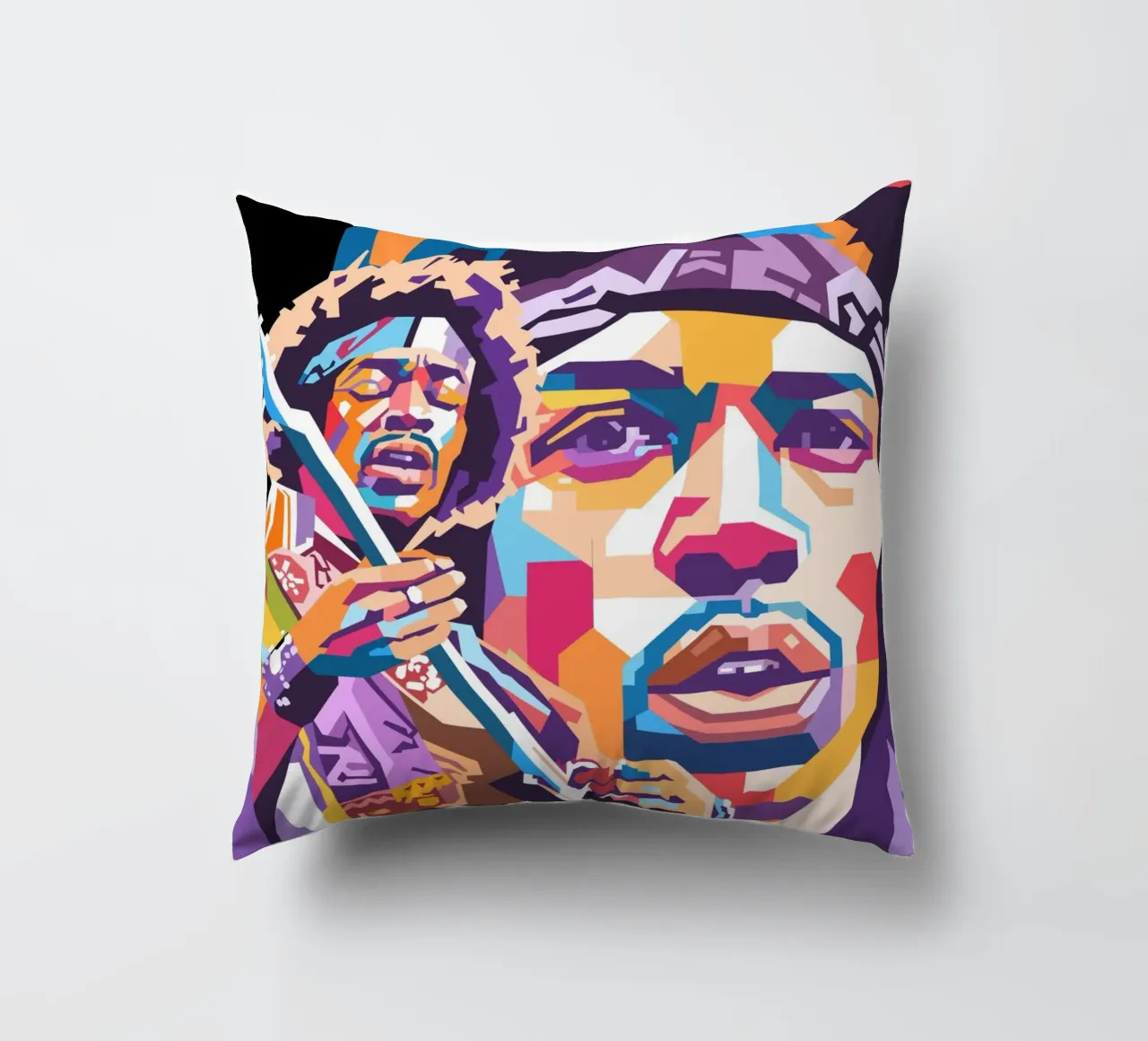 Jimi Hendrix WPAP art style decorative cushion by Hantamrata