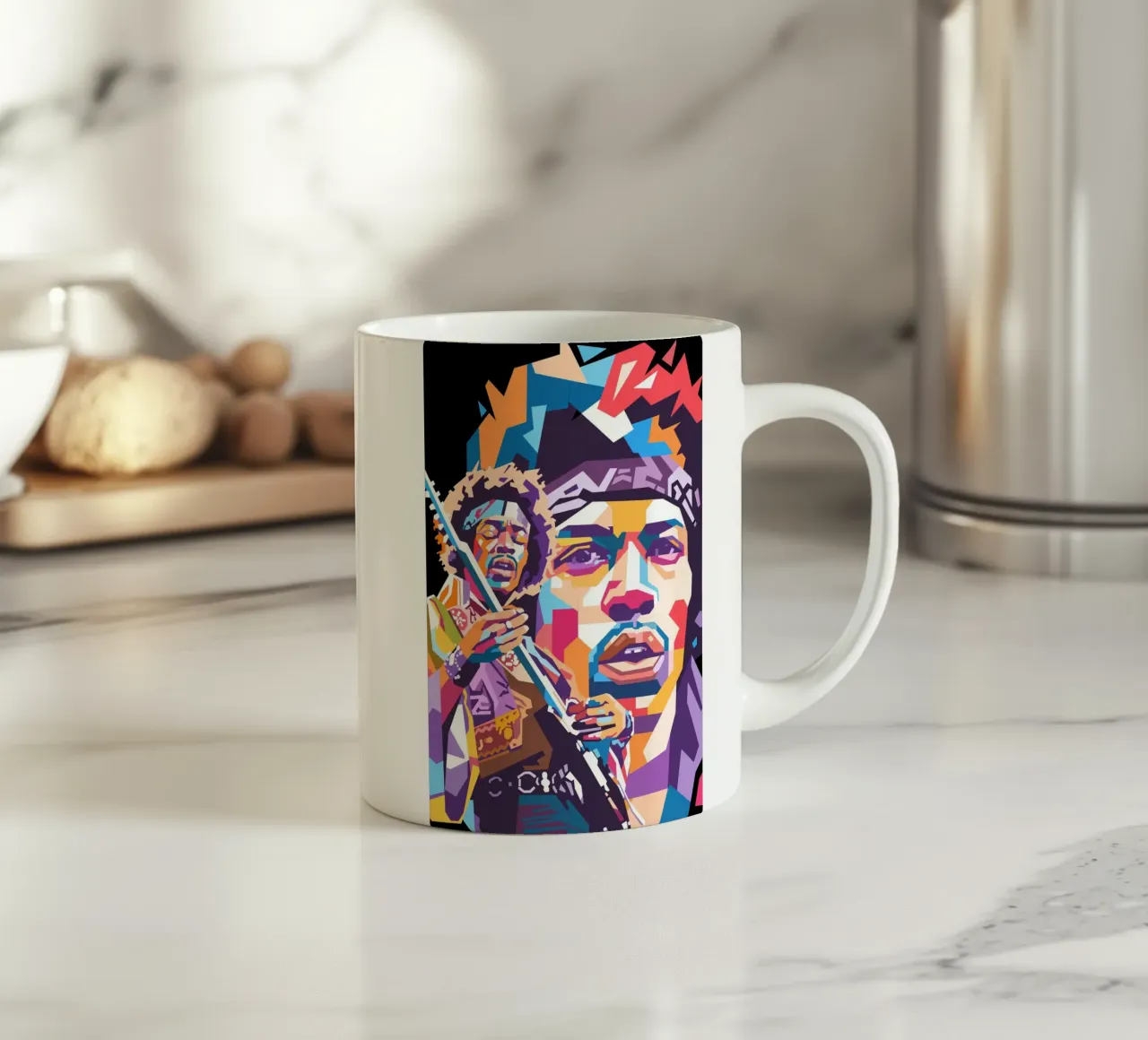 Stile artistico di Jimi Hendrix WPAP tazza in ceramica da Hantamrata
