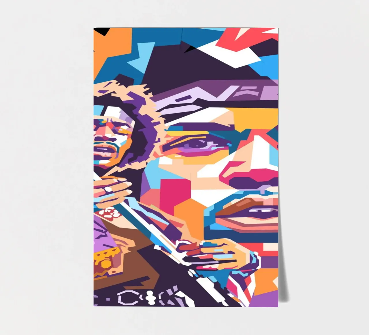 Jimi Hendrix WPAP art style sticker sheet by Hantamrata