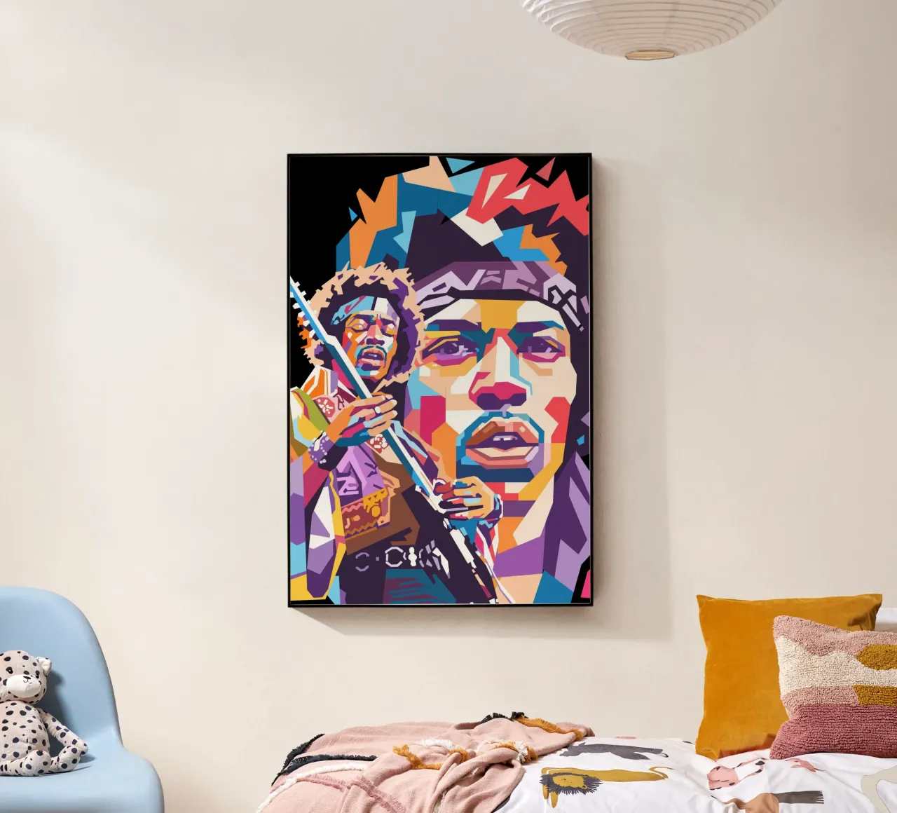 Jimi Hendrix WPAP art style metacrilato de Hantamrata