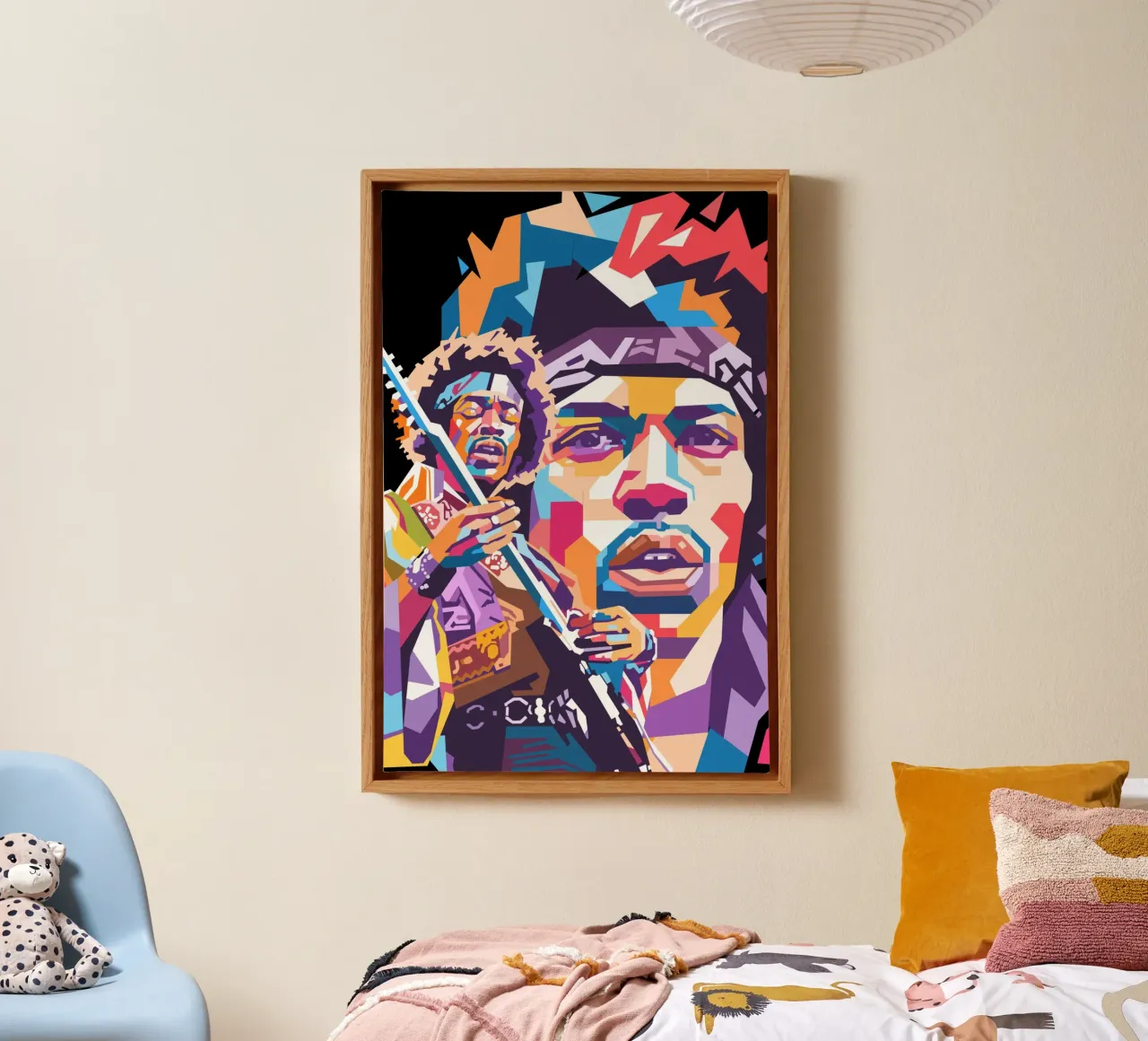 Jimi Hendrix WPAP art style canvas by Hantamrata