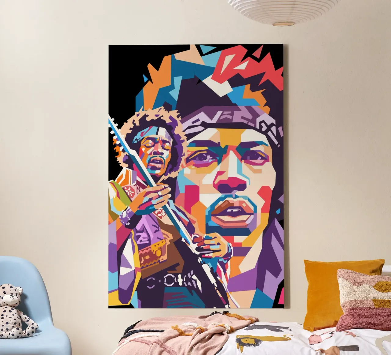 Jimi Hendrix WPAP art style canvas by Hantamrata