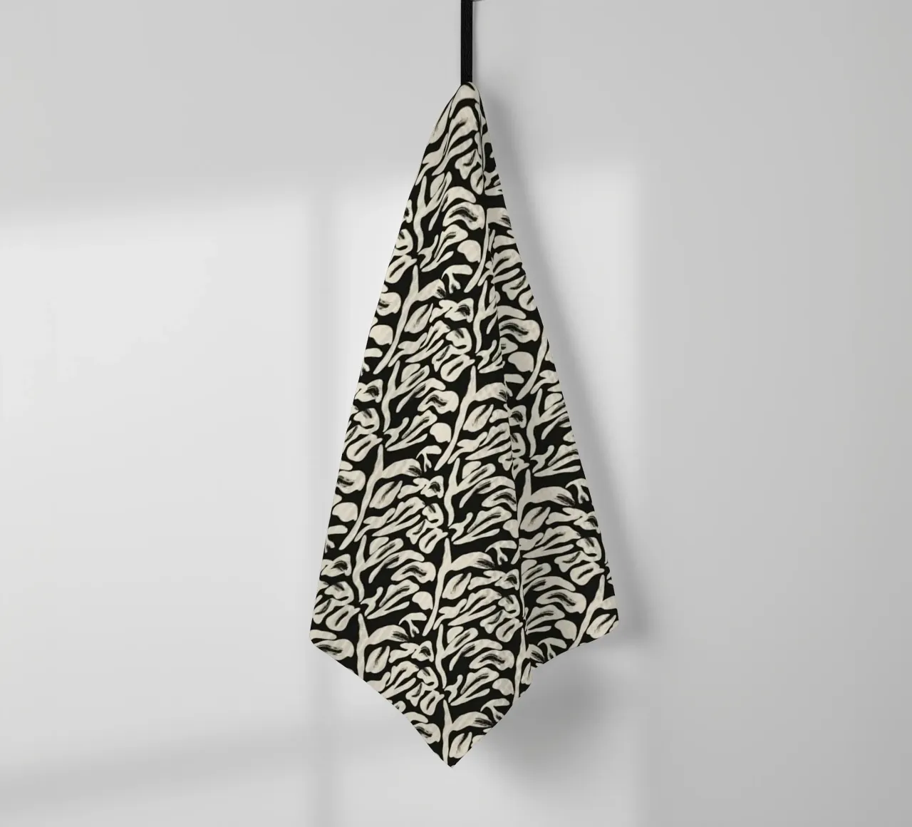 Motivo floreale in bianco e nero canovaccio da cucina da Little Dean