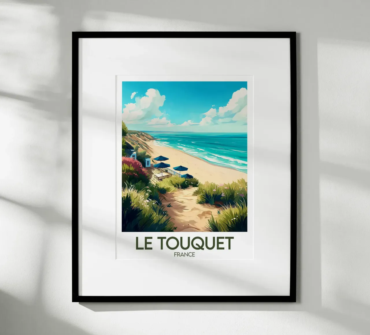 Poster Le Touquet poster con telaio in plastica da Frame the World