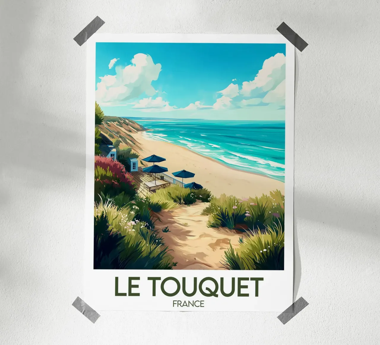 Poster Le Touquet poster con telaio in plastica da Frame the World