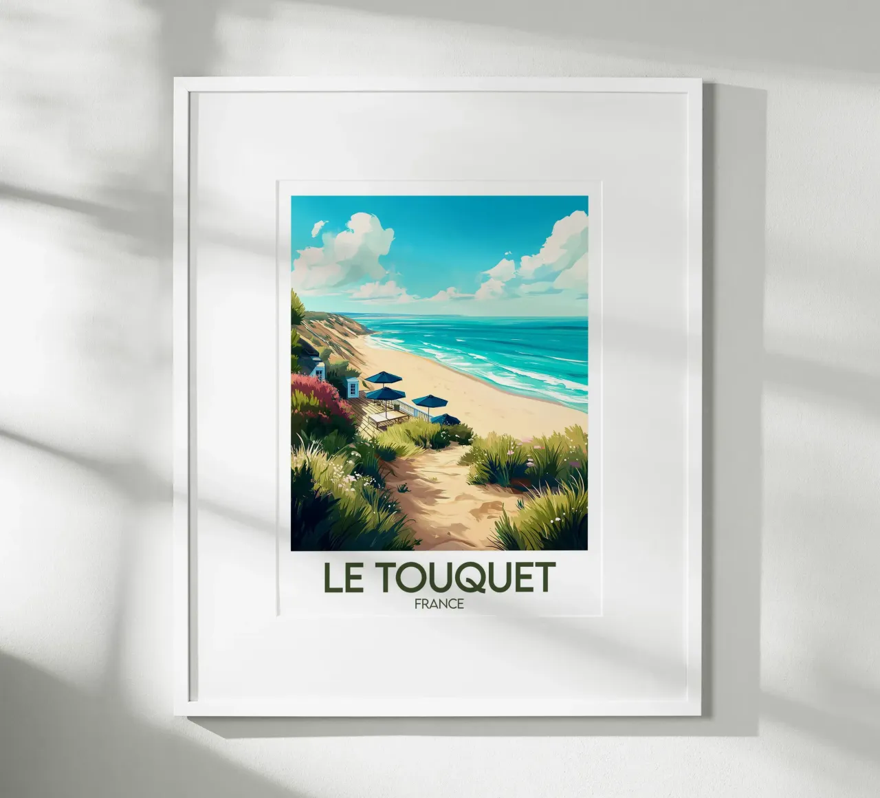 Poster Le Touquet poster con telaio in plastica da Frame the World