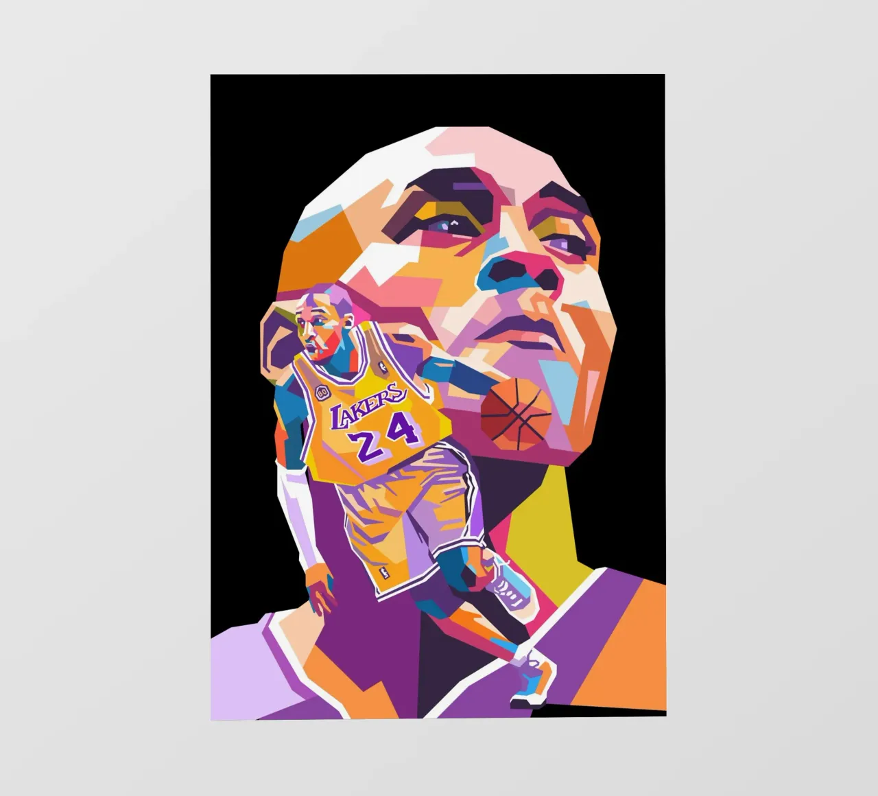 Ritratto pop art di Kobe Bryant pellicola backlit da Hantamrata