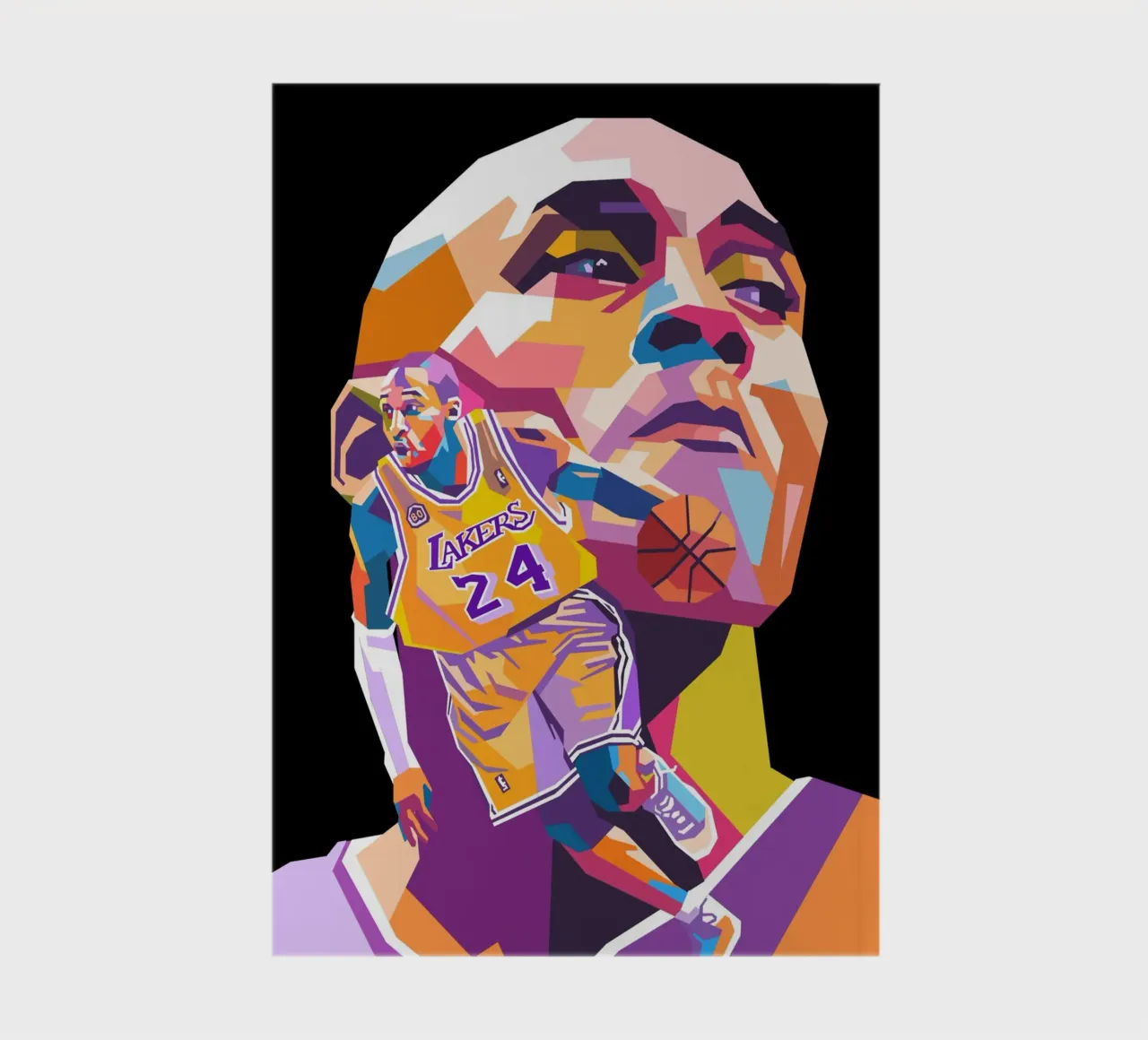 Kobe Bryant pop art portrait notebook by Hantamrata