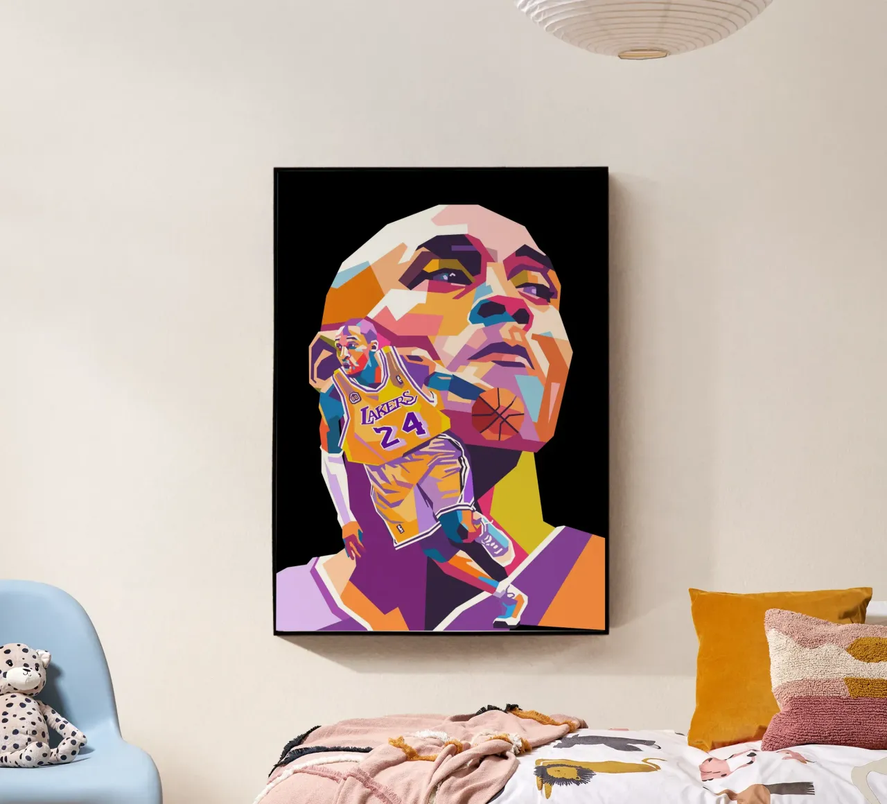 Ritratto pop art di Kobe Bryant plexiglass da Hantamrata