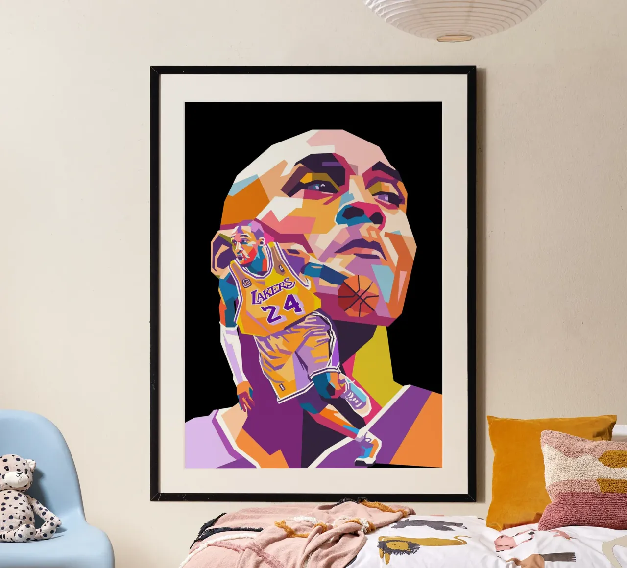 Ritratto pop art di Kobe Bryant poster da Hantamrata