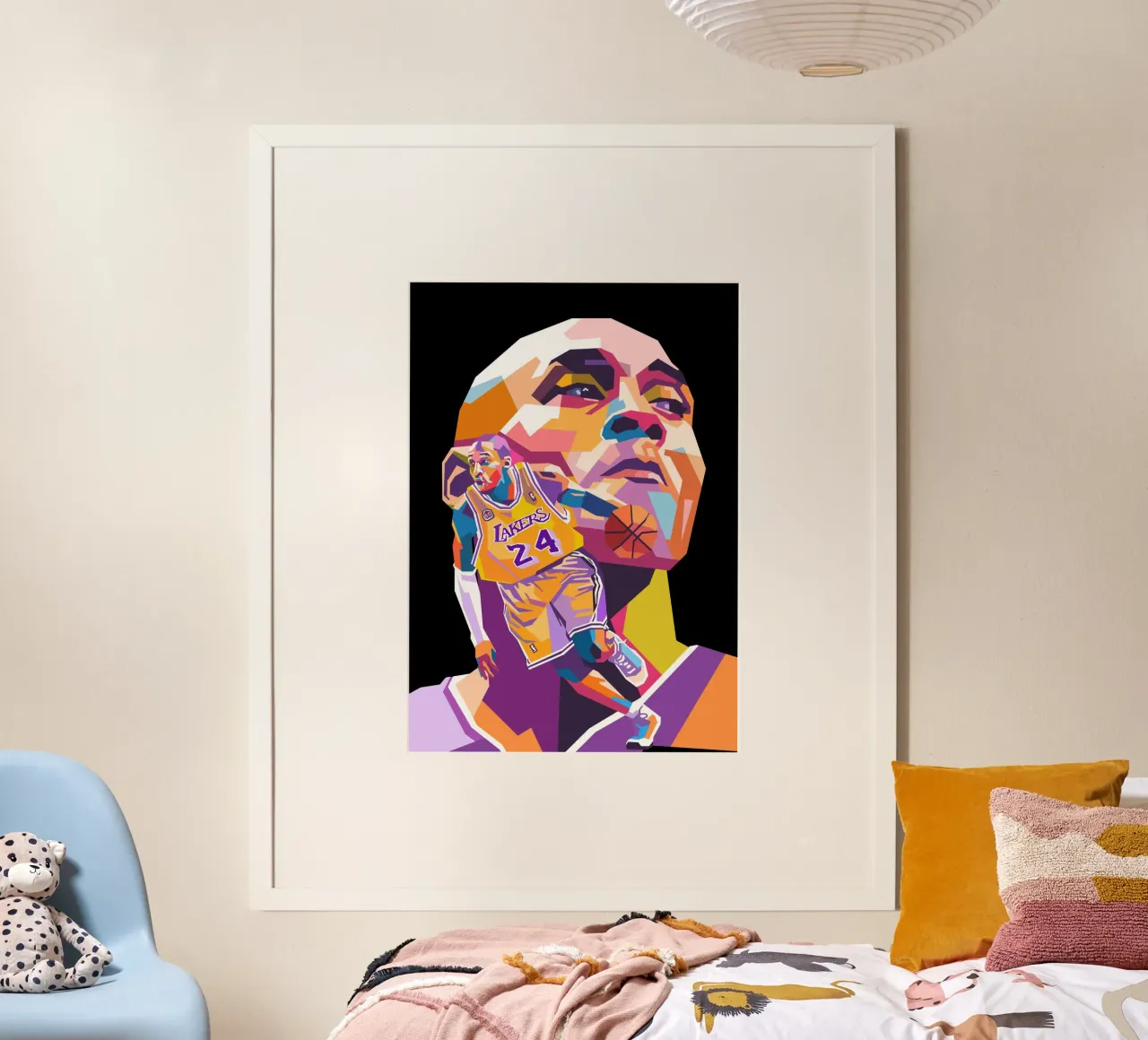 Ritratto pop art di Kobe Bryant poster da Hantamrata