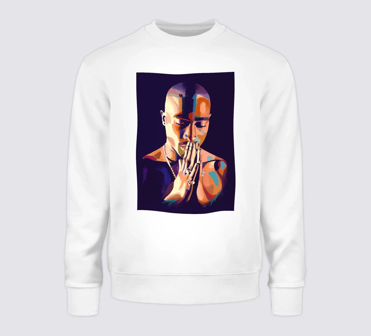 Tupac Shakur abstract colorful pop art sweatshirt by Hantamrata