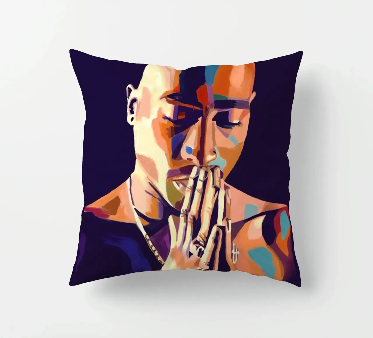 Tupac Shakur abstrait coloré pop art coussin de Hantamrata