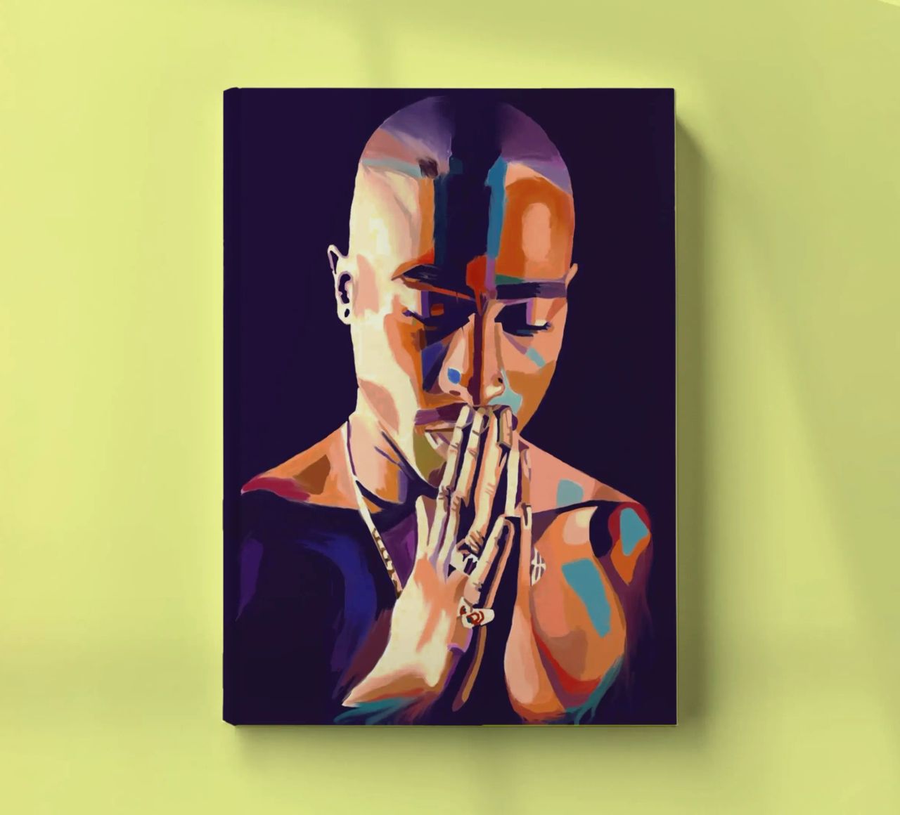 Tupac Shakur abstract colorful pop art notebook by Hantamrata
