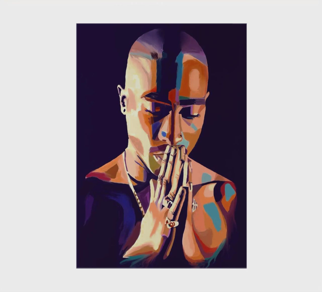 Tupac Shakur abstract colorful pop art notebook by Hantamrata
