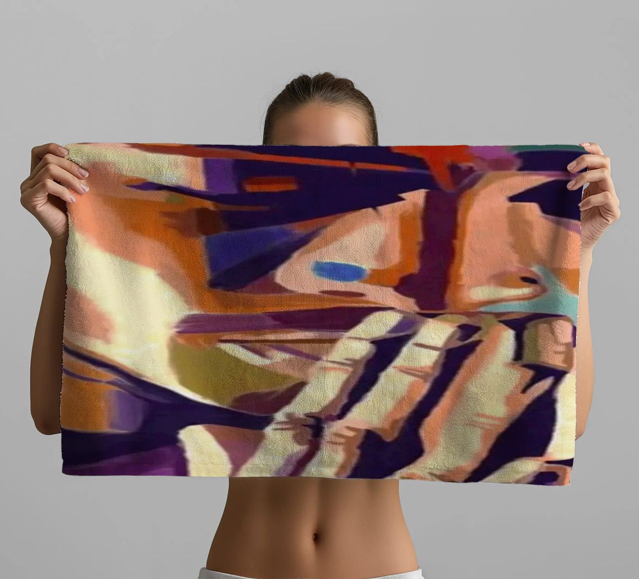 Tupac Shakur abstract colorful pop art towel by Hantamrata