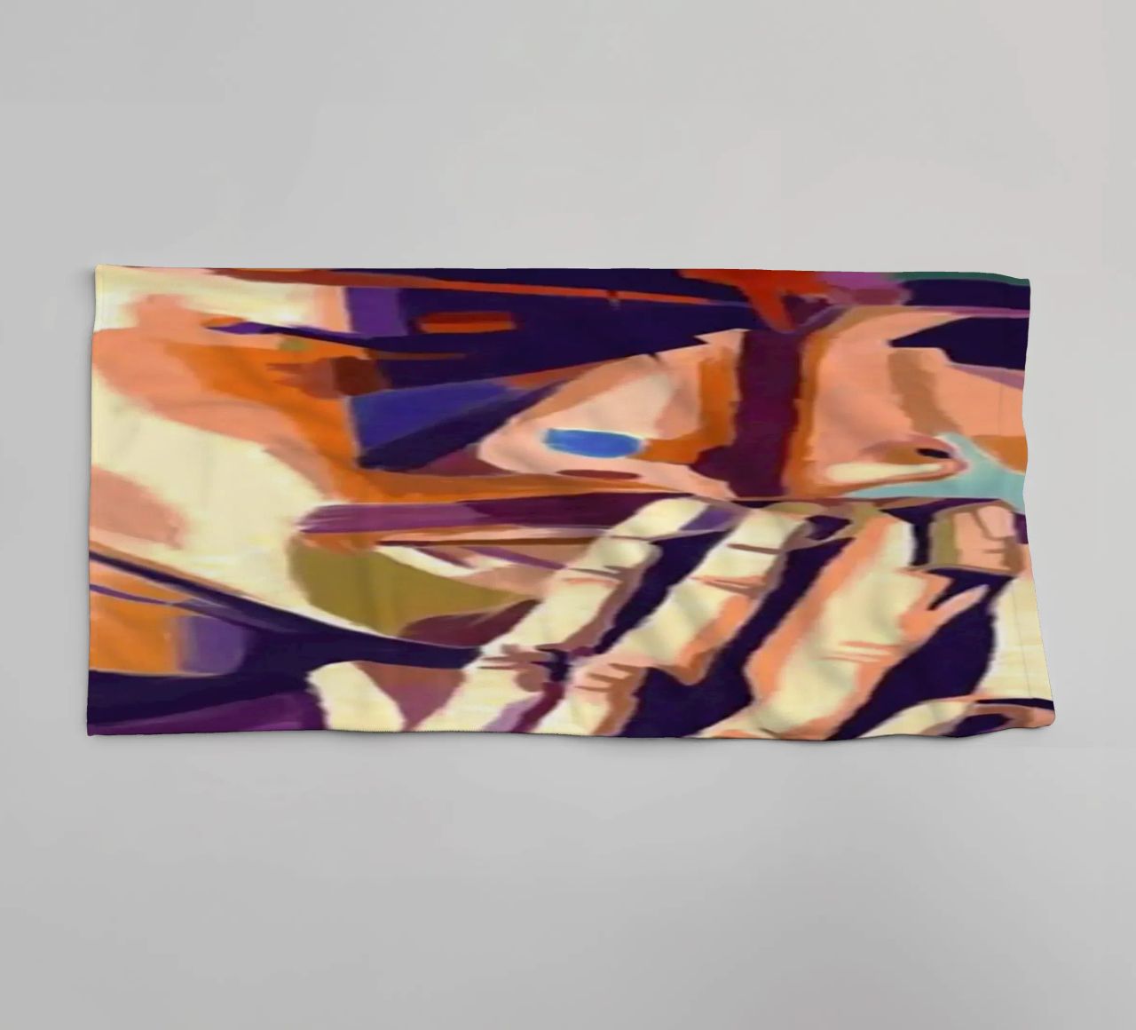 Tupac Shakur abstract colorful pop art towel by Hantamrata