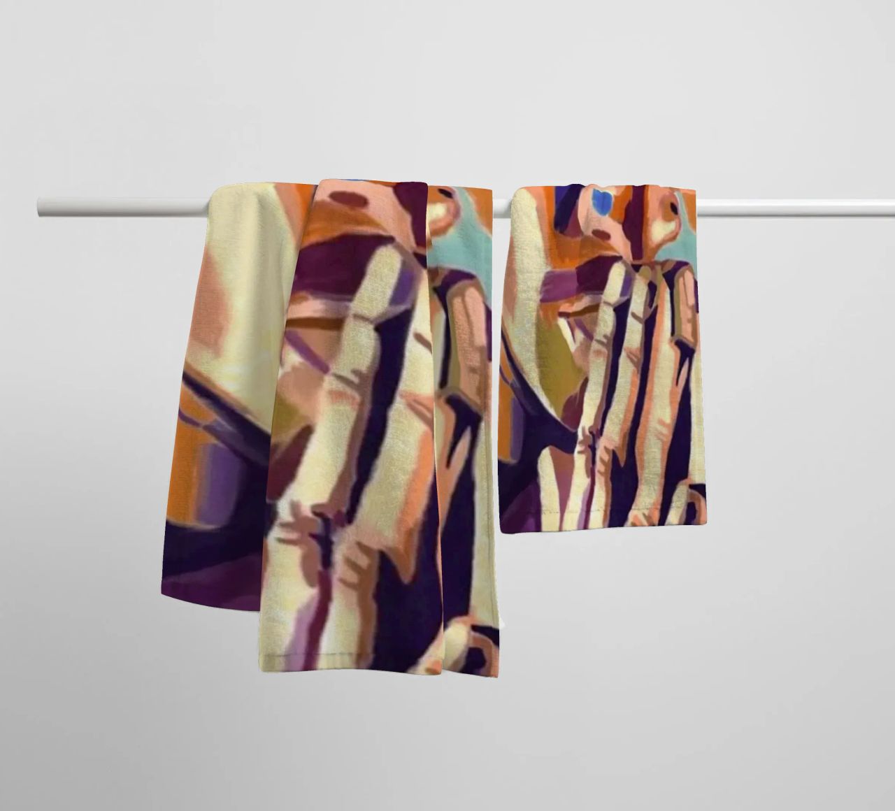 Tupac Shakur abstract colorful pop art towel by Hantamrata