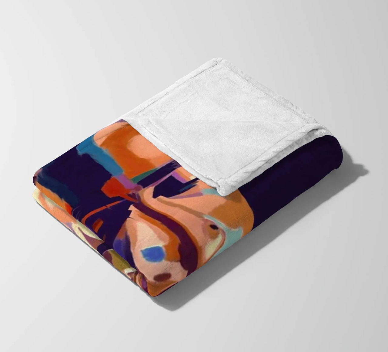 Tupac Shakur abstract colorful pop art fleece blanket by Hantamrata