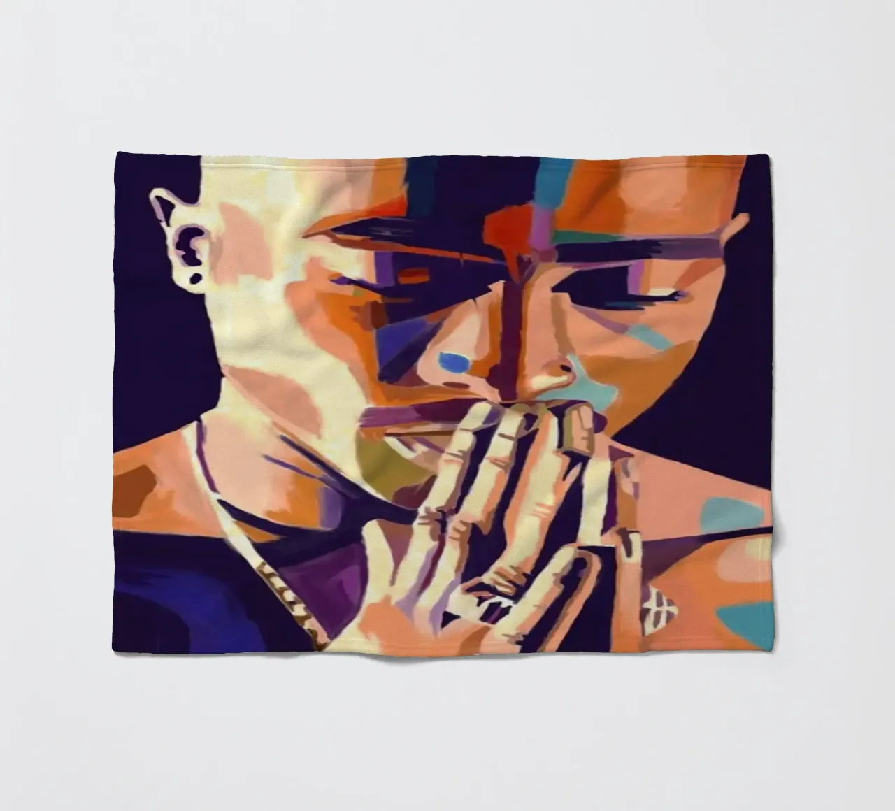 Tupac Shakur astratto colorato pop art coperta in pile da Hantamrata