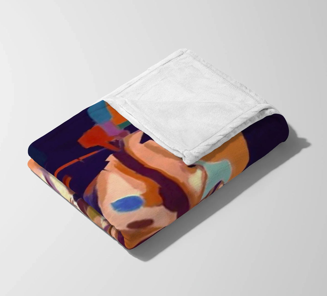 Tupac Shakur abstract colorful pop art fleece blanket by Hantamrata