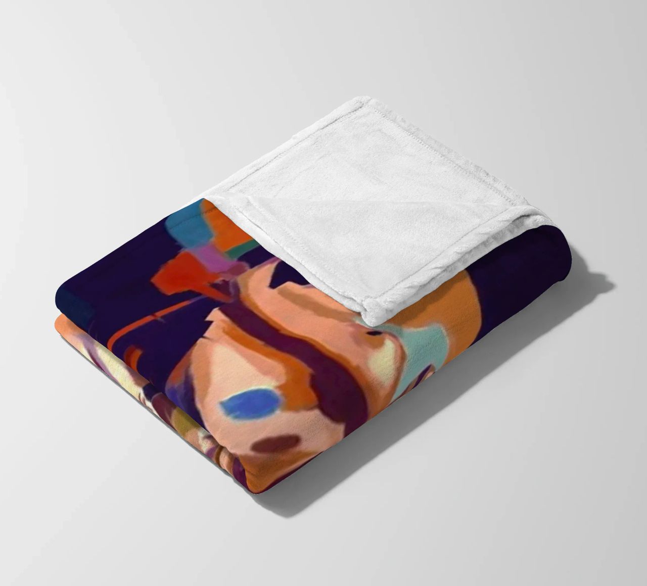 Tupac Shakur abstract colorful pop art fleece blanket by Hantamrata