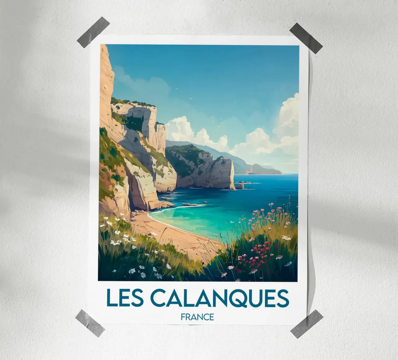 Poster Les Calanques Frankreich Poster von Frame the World