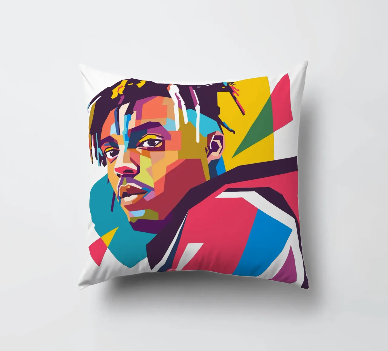 Juice WRLD rapper WPAP art style decorative cushion by Hantamrata