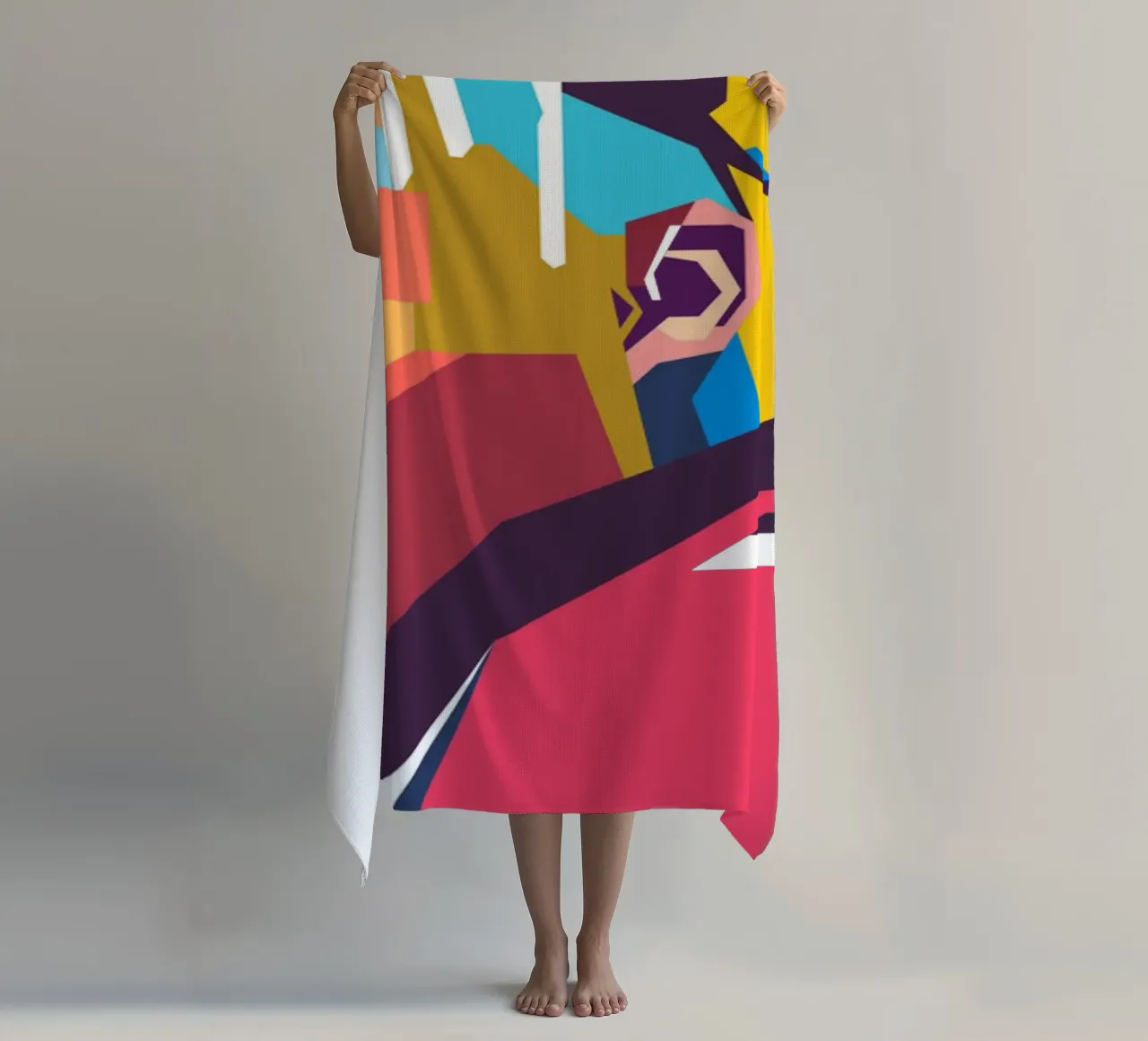 Juice WRLD rapper WPAP art style beach towel by Hantamrata
