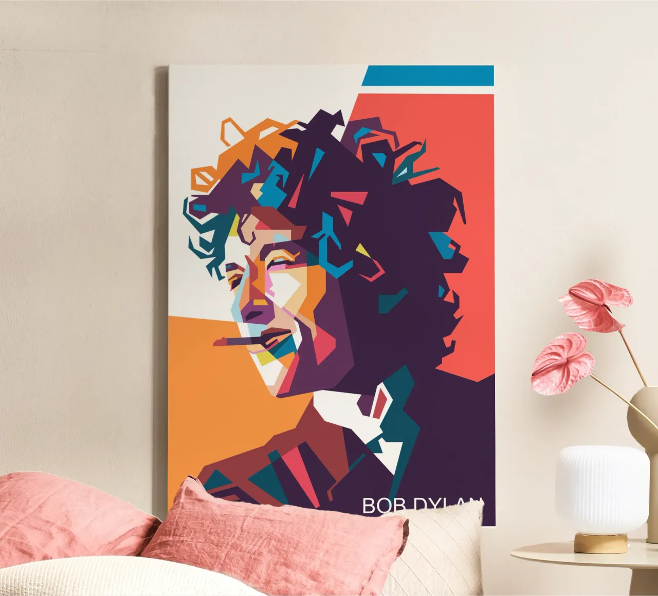Bob Dylan kunst canvas met Baklijst van Hantamrata