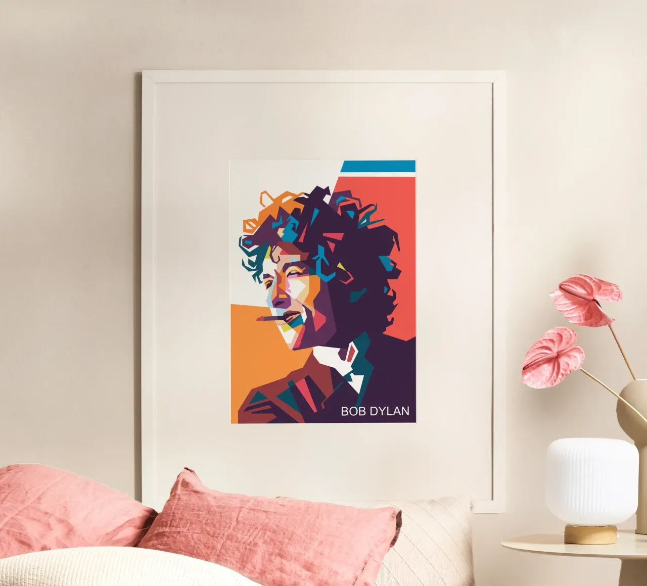 Bob Dylan arte poster con telaio in legno da Hantamrata