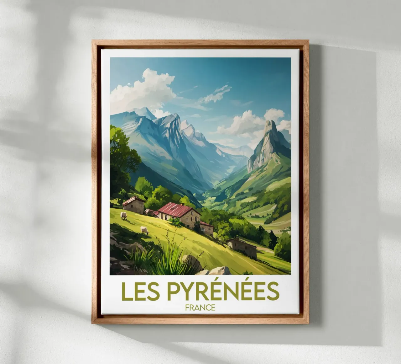 Poster De Pyreneeën canvas met Baklijst van Frame the World