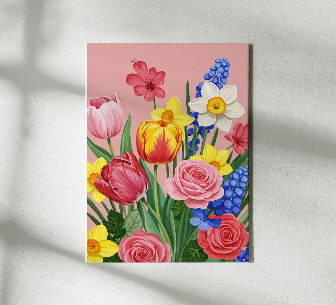 Fiori rosa tela con Cornice a cassetta da Art Center