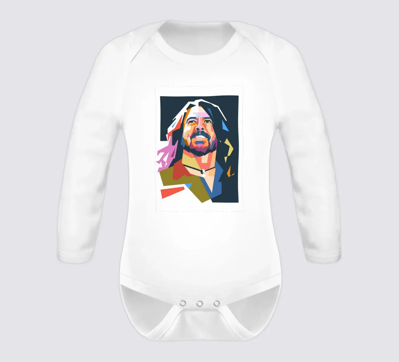 Dave Grohl Pop Art Porträt Langarm Babybody von Hantamrata