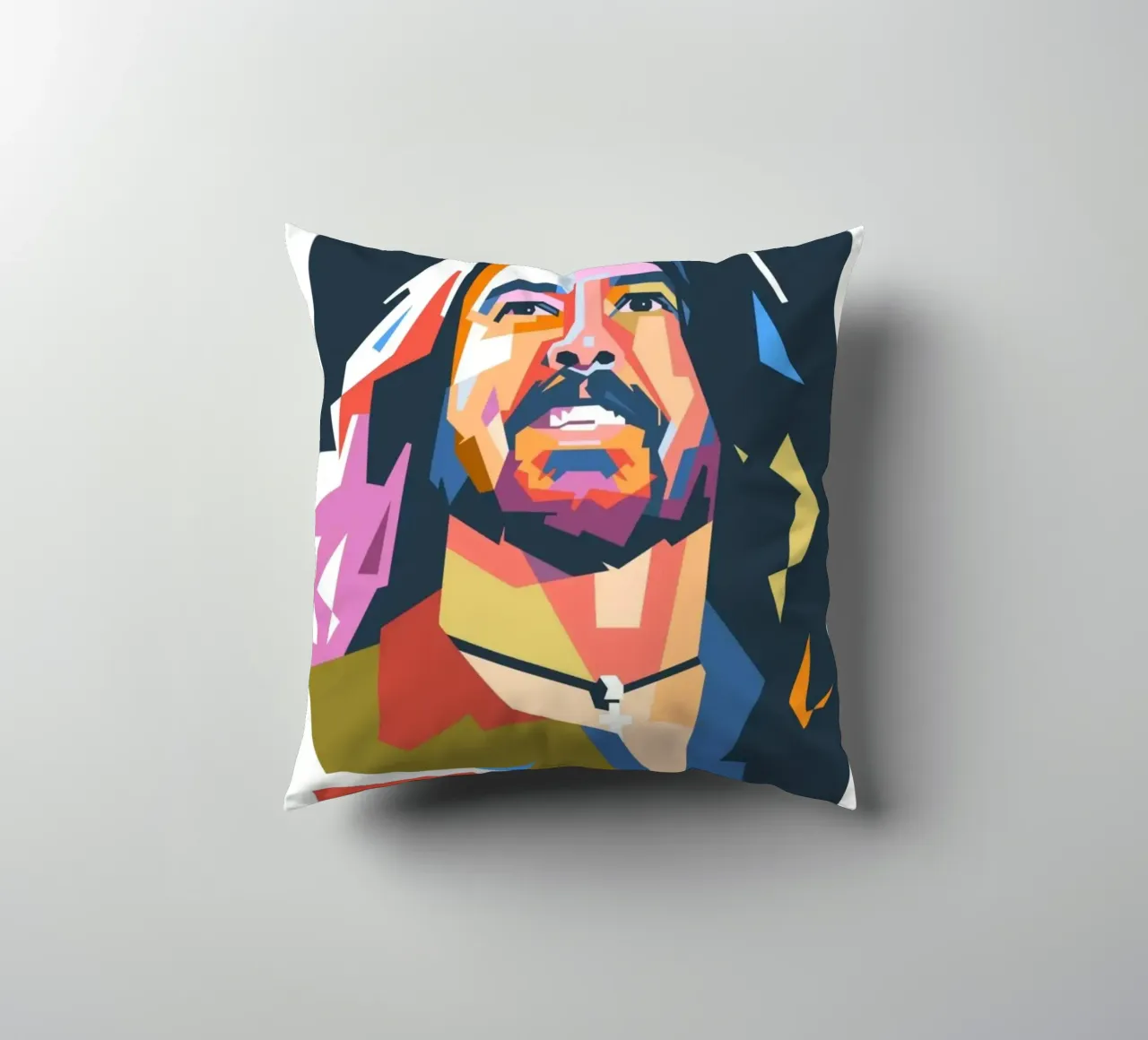 Ritratto pop art di Dave Grohl cuscino da Hantamrata