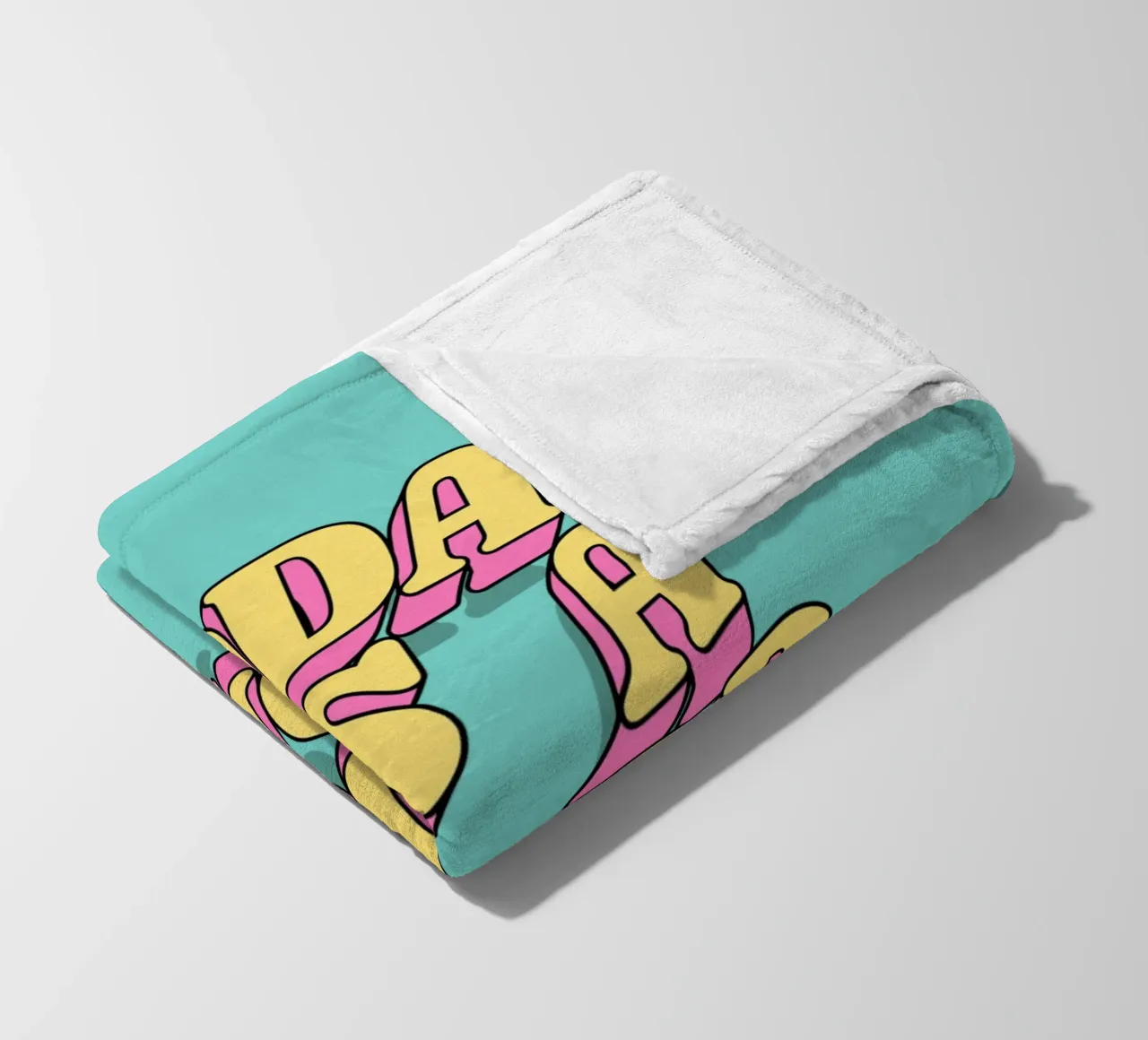 Today is a Good Day Typography Print Yellow Pink Turquoise fleece blanket by THE MOTIVATED TYPE